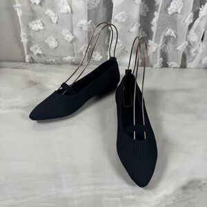 Burudani Isla Black Knit‎ Pointed Toe Flats Breathable Slip On Mary Jane 7